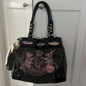 Juicy Couture Grey Pink Scottie Daydreamer Tote Bag